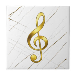 Azulejo De Cerâmica Gold Treble Clef Marble Home Decor