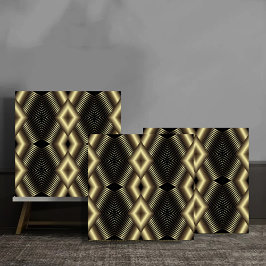 Azulejo De Cerâmica Golden Diamond Radiance gold geometric art