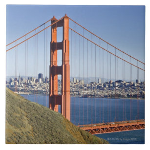 Azulejo De Cerâmica Golden gate bridge e San Francisco.
