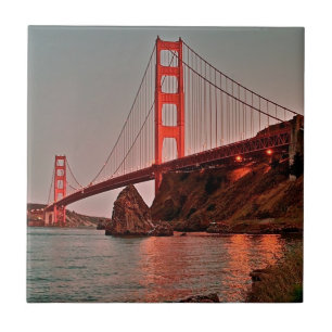 Azulejo De Cerâmica Golden gate bridge em Sun para baixo
