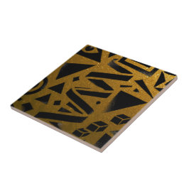 Azulejo De Cerâmica Golden Geometry: A Modern Glow