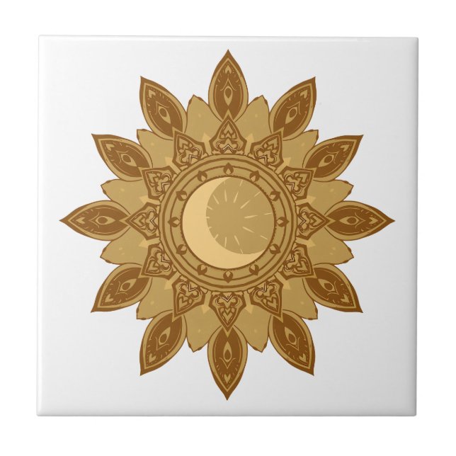 Azulejo De Cerâmica Golden Mandala Ceramic (Frente)