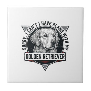 Azulejo De Cerâmica Golden Retriever Desculpe Tenho Planos Amante de C