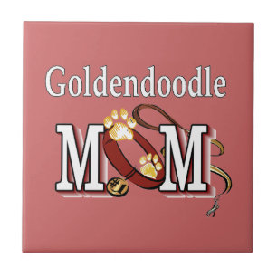 Azulejo De Cerâmica Goldendoodle Mamãe Dons