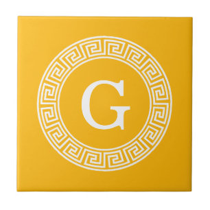 Azulejo De Cerâmica Goldenrod Qual Quadro-Chave Grego Quadro-Chave Mon