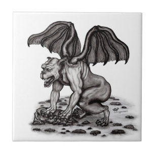 Azulejo De Cerâmica Golem Gargoyle
