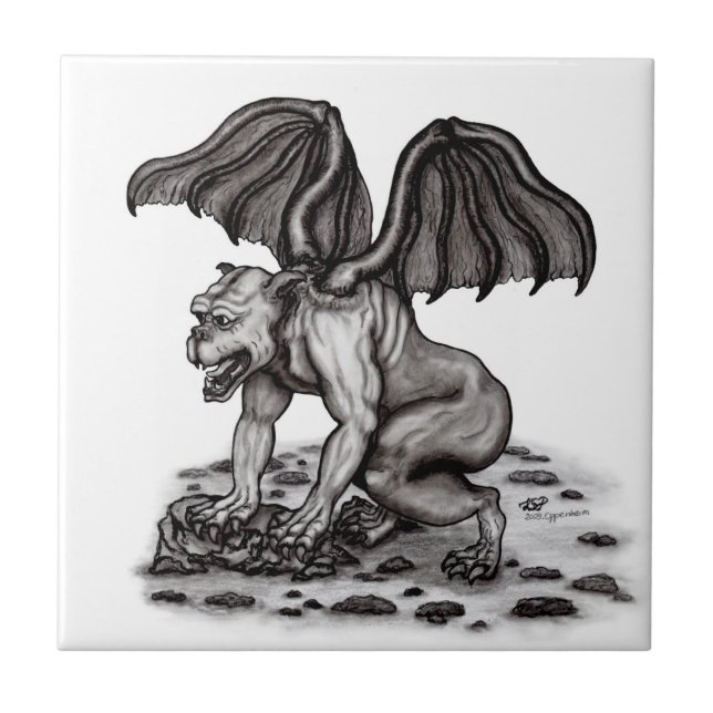 Azulejo De Cerâmica Golem Gargoyle (Frente)