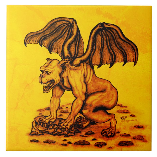 Azulejo De Cerâmica Golem Gargoyle (Frente)