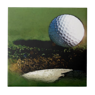 Azulejo De Cerâmica Golf Ball e o Buraco
