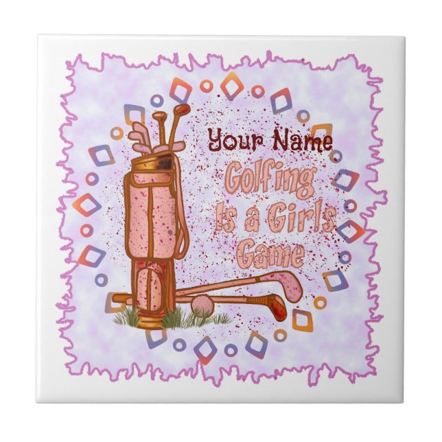 Azulejo De Cerâmica Golf é um Jogo de Meninas (Frente)