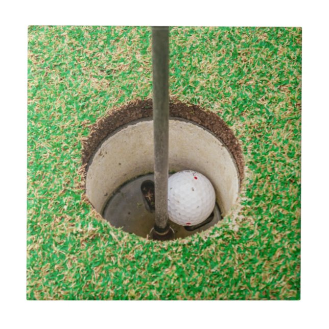 Azulejo De Cerâmica Golfe Ball em Buraco (Frente)
