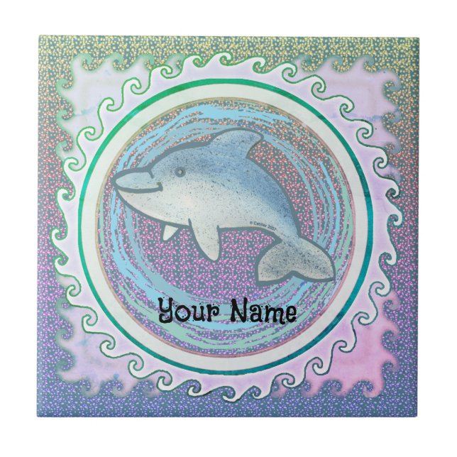 Azulejo De Cerâmica Golfinho Bebê (Frente)