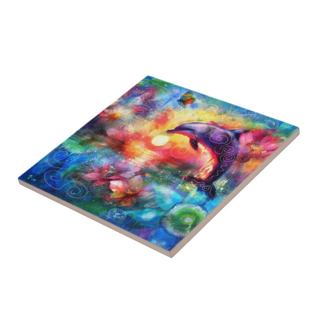 Azulejo De Cerâmica Golfinho-Costeiro Náutico Branca (Lateral)