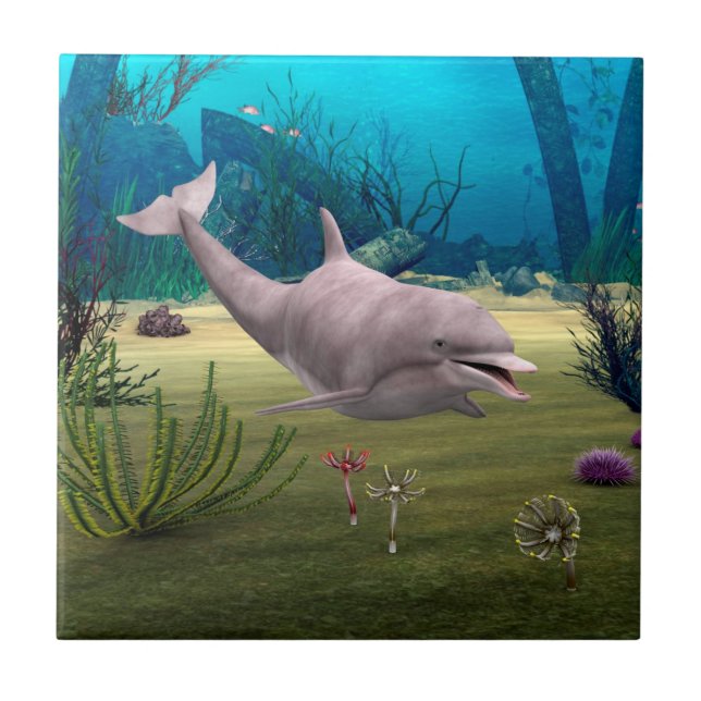 Azulejo De Cerâmica Golfinho Sorridente (Frente)