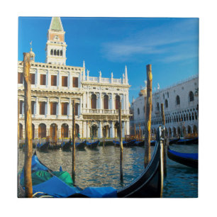 Azulejo De Cerâmica Gôndolas no Grande Canal perto do Palácio do Doge