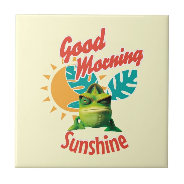 Azulejo De Cerâmica Good Morning Sunshine Funny Chameleon (Frente)
