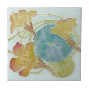 Azulejo De Cerâmica Gordo Art Nouveau - Reprodução Floral de Frontei