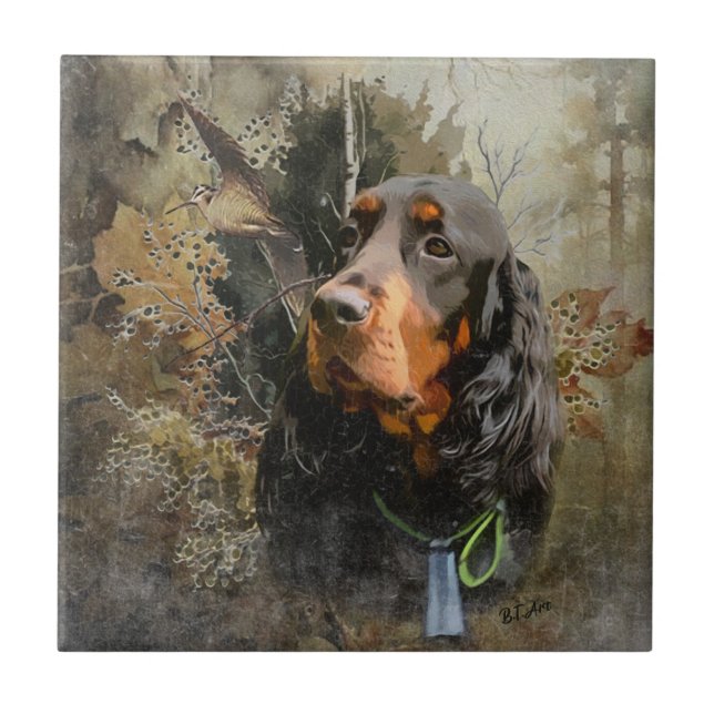 Azulejo De Cerâmica Gordon Setter (Frente)
