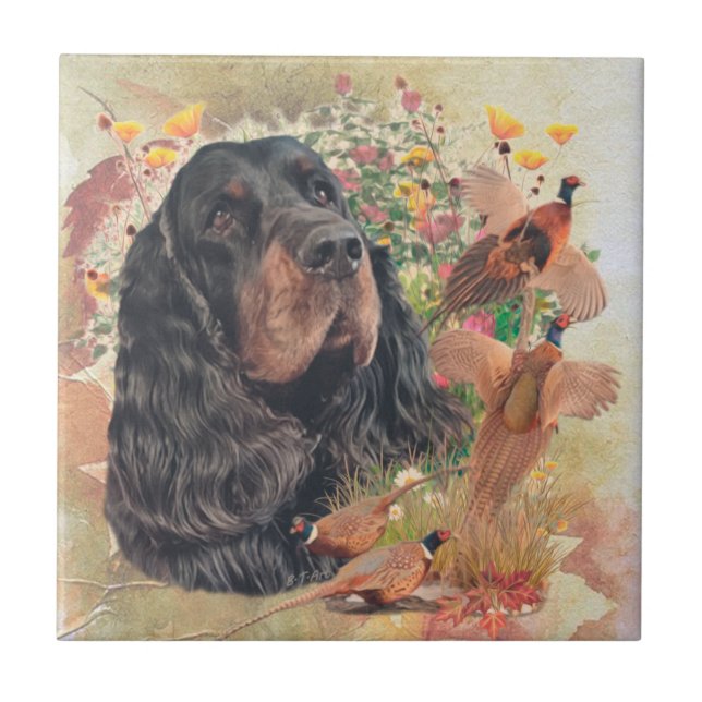 Azulejo De Cerâmica Gordon Setter Tapeçaria Café Mug Travesseiro decor (Frente)