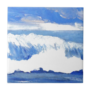 Azulejo De Cerâmica Gosto Seascape azul das ondas do mar - oceano