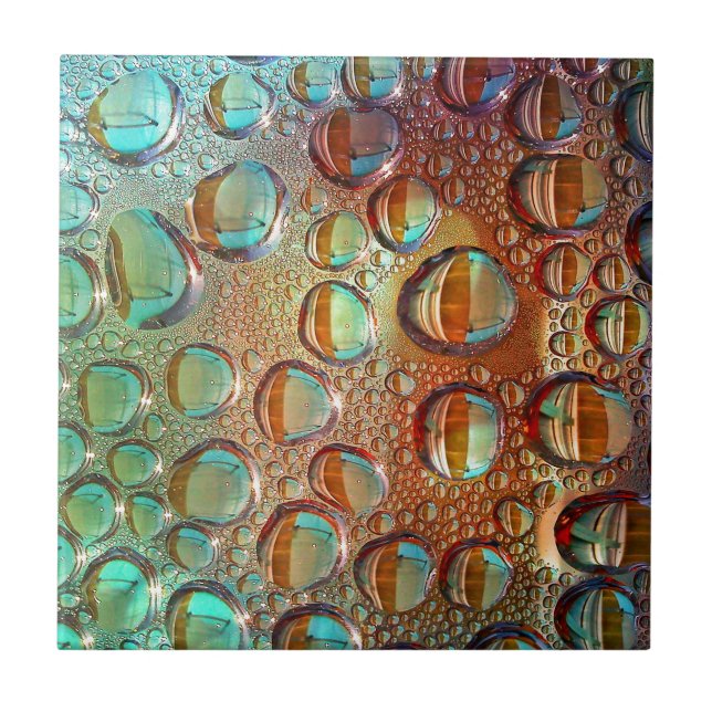 Azulejo De Cerâmica Gotas Arco-Íris (Frente)