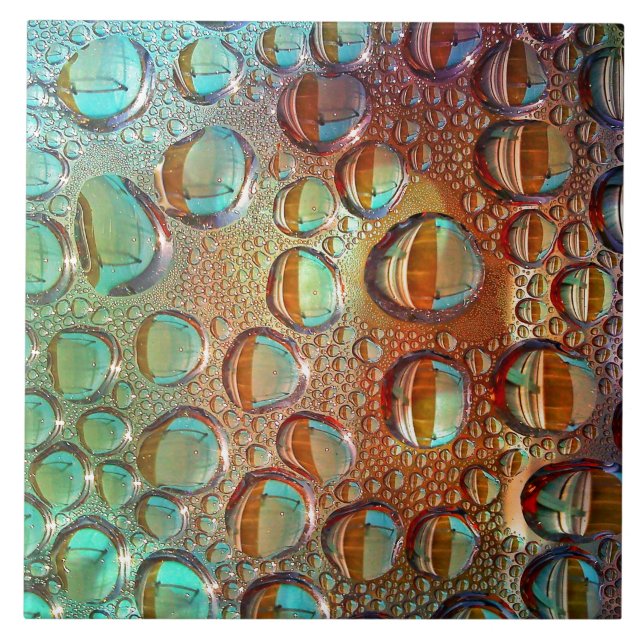 Azulejo De Cerâmica Gotas Arco-Íris (Frente)