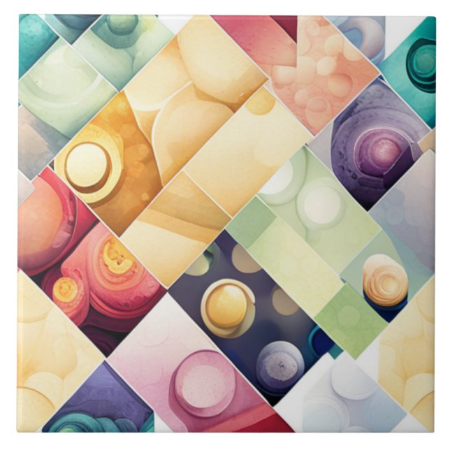 Azulejo De Cerâmica Gotas Geométricas (Frente)