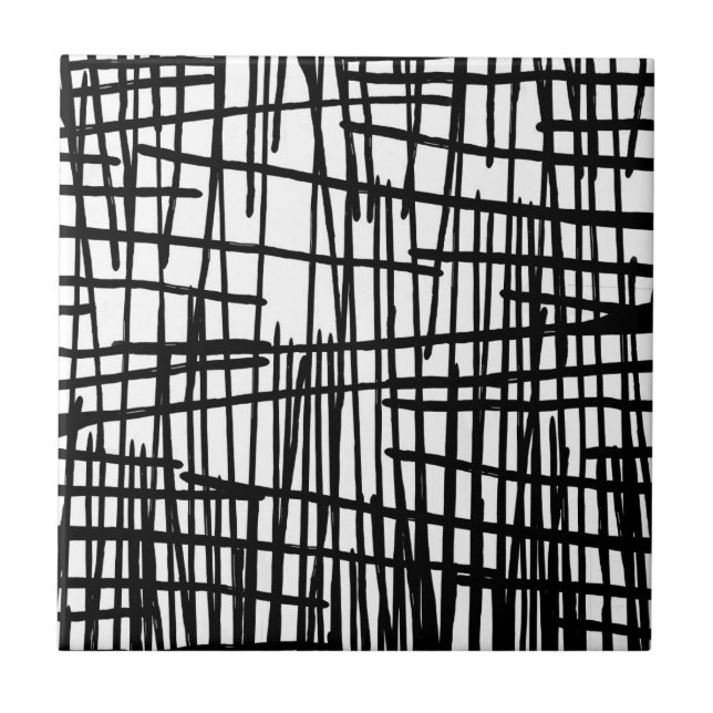 Azulejo De Cerâmica Gotejamentos pintados mão brancos pretos originais (Frente)