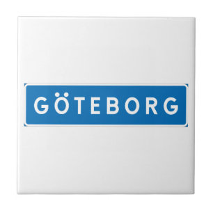 Azulejo De Cerâmica Gothenburg, sinal de estrada sueco