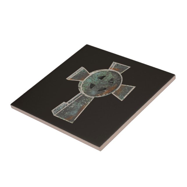 Azulejo De Cerâmica Gótica Halloween Graveyard Headstone Cross Drake (Lateral)