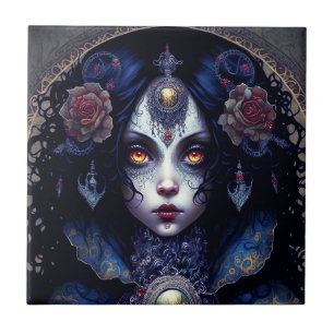 Azulejo De Cerâmica Gótico Lady Gothic Fantasy Art