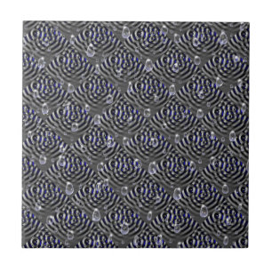 Azulejo De Cerâmica Gotículas de chuva no metal