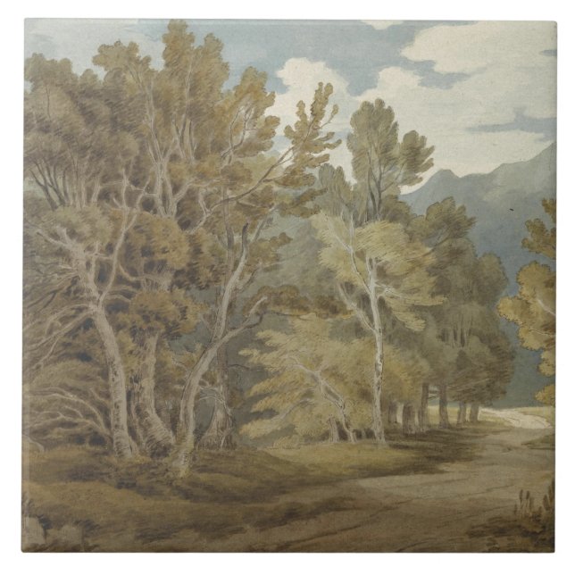 Azulejo De Cerâmica Gowbarrow Park, Ullswater (por John White Abbott) (Frente)