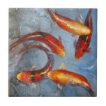 Azulejo De Cerâmica Graceful Koi I<br><div class="desc">Animais</div>