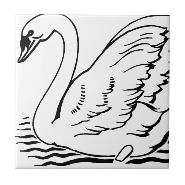 Azulejo De Cerâmica Graceful Swan (Frente)