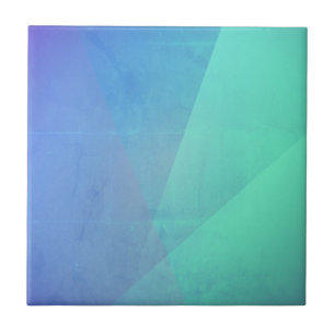 Azulejo De Cerâmica Gradação Geométrica Azul Moderno de Aqua e Turques