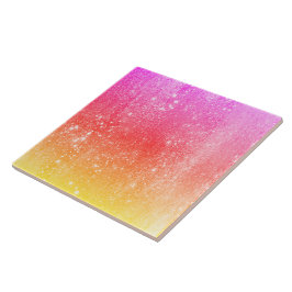 Azulejo De Cerâmica Gradiente amarelo-rosa-arco-íris