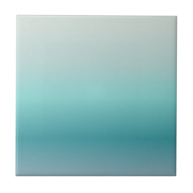 Azulejo De Cerâmica Gradiente de Aquamarina Design Minimalista (Frente)