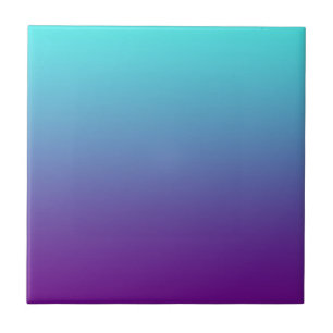 Azulejo De Cerâmica Gradiente de Fundo Simples Turquesa Azul Roxo