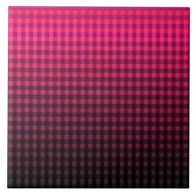 Azulejo De Cerâmica Gradiente de padrão vermelho e preto (Frente)