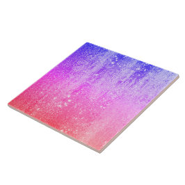 Azulejo De Cerâmica Gradiente de vidro oceânico rosa-azul