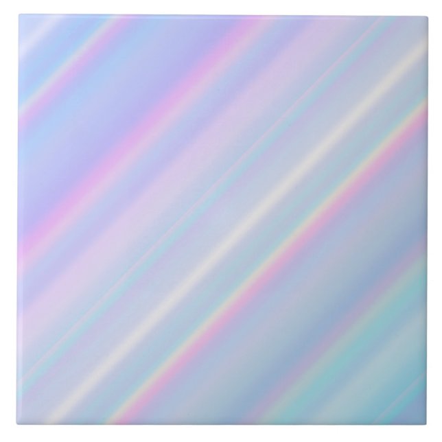 Azulejo De Cerâmica Gradiente Iridescente Holográfico Pastel (Frente)