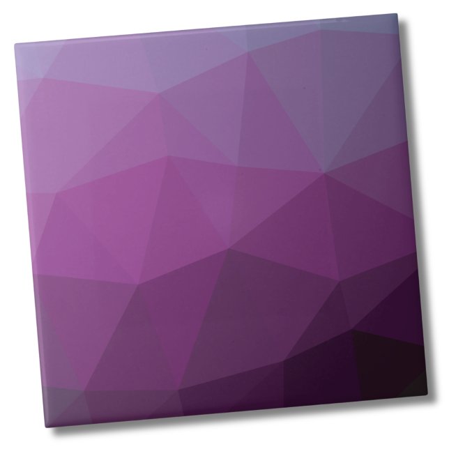 Azulejo De Cerâmica Gradiente Roxo Geométrico Moderno (Stylish Modern Geometric Ombre Purple Gradient Ceramic Tile)