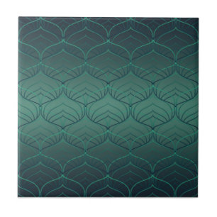 Azulejo De Cerâmica Gradiente verde em estilo art déco.