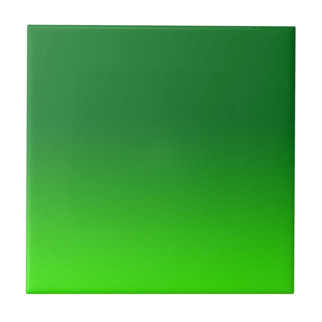 Azulejo De Cerâmica Gradiente Verde Ombre Vibrante Moderno Simples (Frente)
