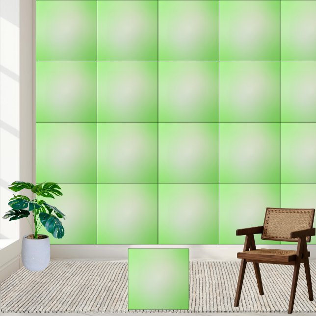 Azulejo de Cerâmica Gradiente Verde Suave (Soft Green Gradient Ceramic Tile)