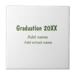 Azulejo De Cerâmica Graduação 20XX acrescentar nome de ano escola verd<br><div class="desc">design</div>