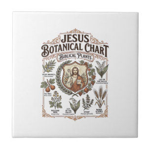 Azulejo De Cerâmica Gráfico Botânico de Jesus Plantas Bíblicas Jesus B