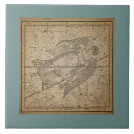 Azulejo De Cerâmica Gráfico da Estrela Antiga de Virgem a Lua