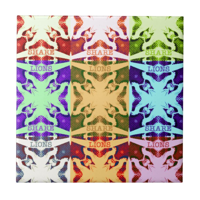 Azulejo De Cerâmica Gráfico de Pop de arte africano marcado (Frente)